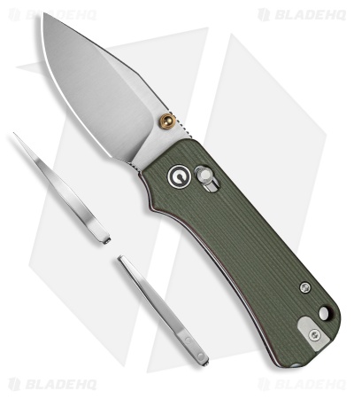 CIVIVI Baby Banter 2 - TG Crossbar Lock Knife Milled Green/Red G-10 (2.3" Satin)