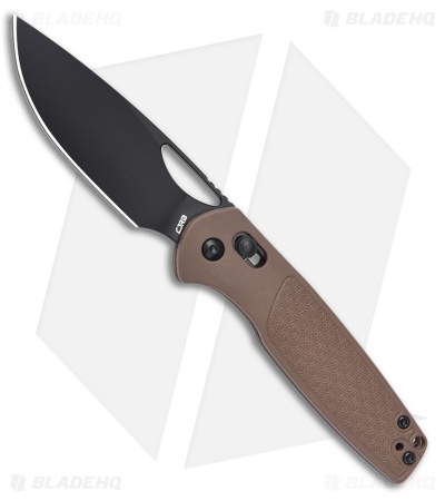 CJRB Acacia Crossbar Lock Knife Brown FRN (3.2" Black)