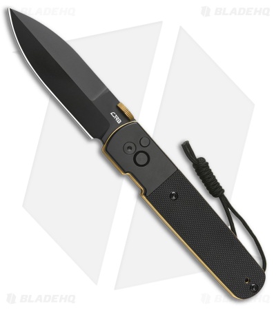 CJRB Locust Button Lock Knife Black PVD Steel + Black G-10 (3.2" Black)