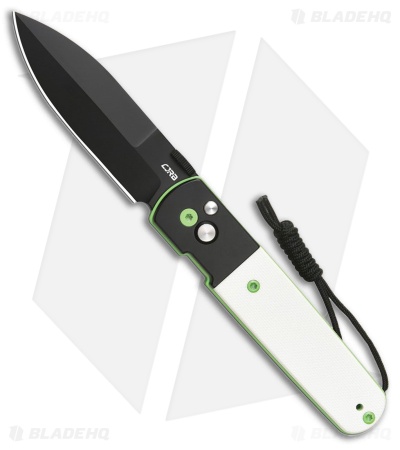CJRB Locust Button Lock Knife Black PVD Steel + White G-10 (3.2" Black)