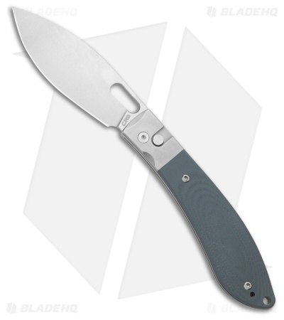 CJRB Sasaya Button Lock Knife Gray G-10 (3.5" SW)