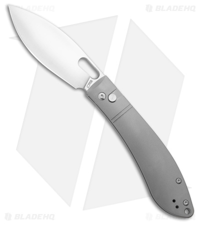 CJRB Sasaya Button Lock Knife Titanium (3.5" Stonewash)