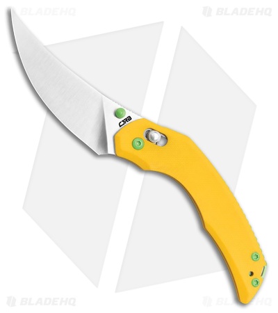 CJRB Nanner Crossbar Lock Knife Yellow G-10 (3.2" Sand Polished)