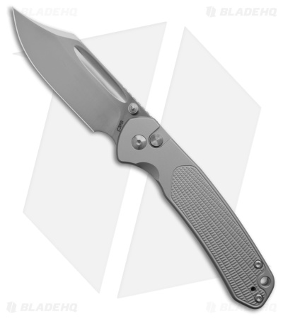 CJRB Cutlery Pyrite Bowie Button Lock Knife Radial Steel (3.1" Polished S90V)