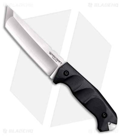 Cold Steel Medium Warcraft Tanto Fixed Blade Knife Black G-10 (5.5" San Mai III)