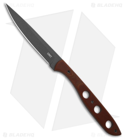 CRKT Kasilof Fixed Blade Knife Brown Micarta (3.9" Cerakote 1095) 3031