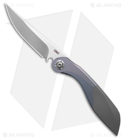 CRKT Fial Liner Lock Knife Gray/Blue Titanium (3.6" Satin)