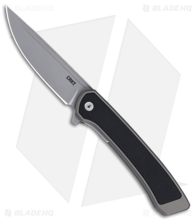 CRKT Q Compact Liner Lock Knife Aluminum w/ Black G-10 Inlay (2.9" Bead Blast)
