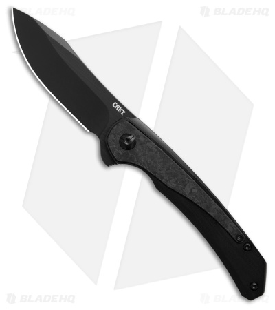 CRKT Padawan Blackout Frame Lock Knife Black SS + Carbon Fiber (3" Black)