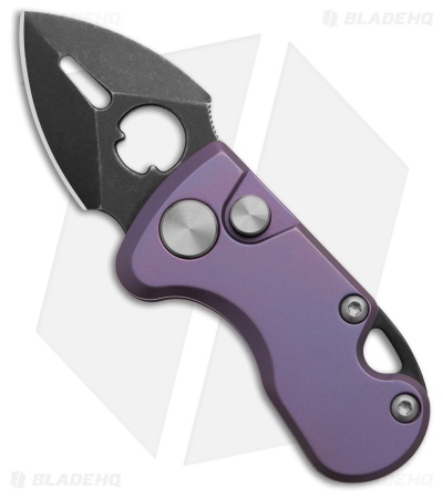 Daggerr Knives Arrow Micro Button Lock Knife Purple Titanium (1.25" Black SW)