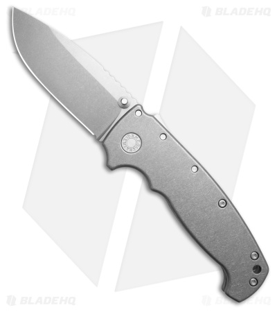 Demko AD20 XL Shark-Lock Knife Smooth Titanium (4" Stonewash)