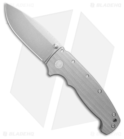 Demko AD20 XL Shark-Lock Knife Textured Titanium (4" Stonewash)