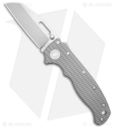Demko AD20.5 Shark Foot Shark-Lock Knife Textured Titanium (3" Stonewash)