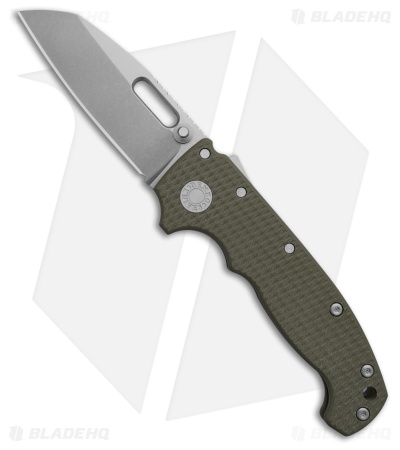 Demko Knives MG AD20 Shark Foot Shark-Lock Knife OD Green G-10 (3.4" Stonewash)