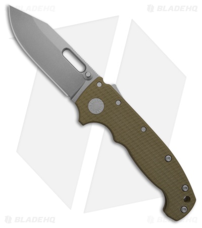 Demko Knives MG AD20 V2 Clip Point Shark-Lock Knife OD Green G-10 (3.6" SW)