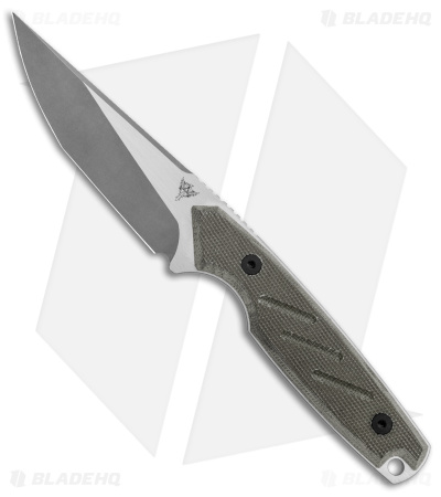 Dirty Bird Knives Fox MODIII Fixed Blade Knife OD Green Canvas Micarta (3.8