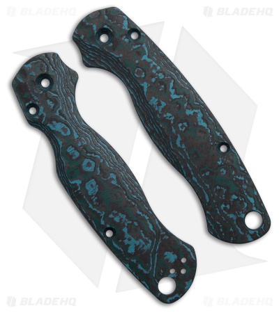 Flytanium CF Lotus Scales for Spyderco Paramilitary 2 - Artic Storm Fat Carbon