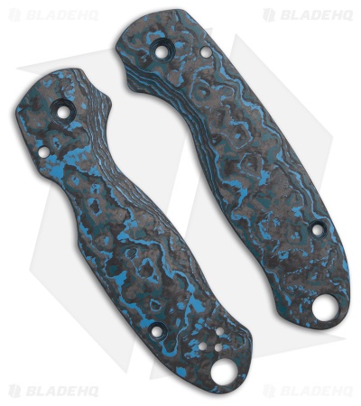 Flytanium Lotus CF Scales for Spyderco Para 3 Knife - Arctic Storm Fat Carbon