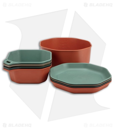 Gerber ComplEAT Outdoor 9PC Tableware Set  (Green, Orange, Brown) G1069027