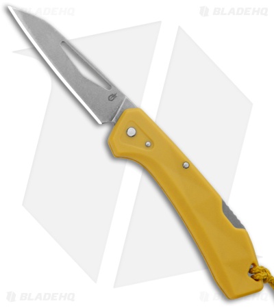 Gerber LST Mini Lockback Knife Mustard Yellow GFN (1.9" Stonewash)