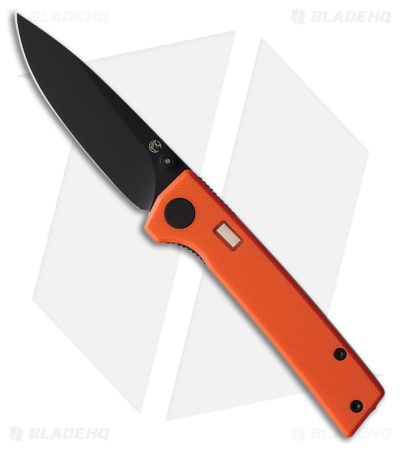 Glow Rhino Fermi Liner Lock Knife Orange G-10 + Tritium Thumb Stud (3" Black)