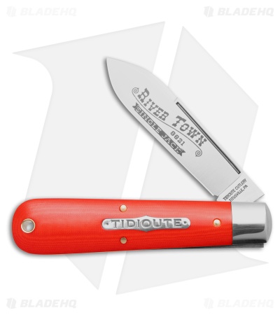 GEC River Town Single Jack Knife Ember Orange Linen Micarta (3