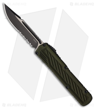 Guardian Tactical Scout S/E OTF Automatic Knife OD Green Al (3.5" Two-Tone Serr)