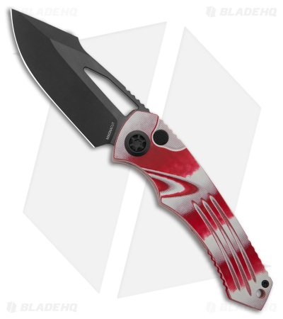 Heretic Knives Pariah MagnaCut Button Lock Knife Candy Cane G-10 (3.8