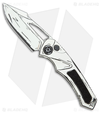 Heretic Knives Pariah Manual Button Lock Knife White Cel-Shade (3.8" Cerakote)