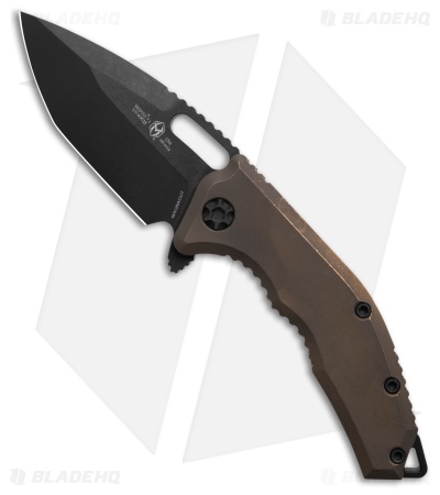 Heretic Knives Medusa Manual Frame Lock Knife Antique Bronze Ti (3