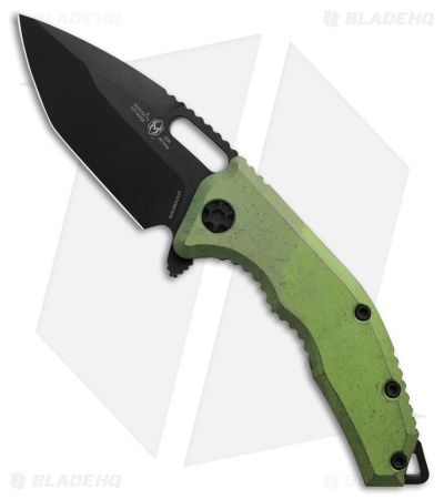 Heretic Knives Medusa Manual Frame Lock Knife Antique Green Ti (3" DLC)