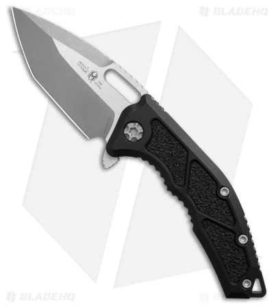 Heretic Knives Medusa Manual Frame Lock Knife Black Aluminum (3.4" Battleworn)