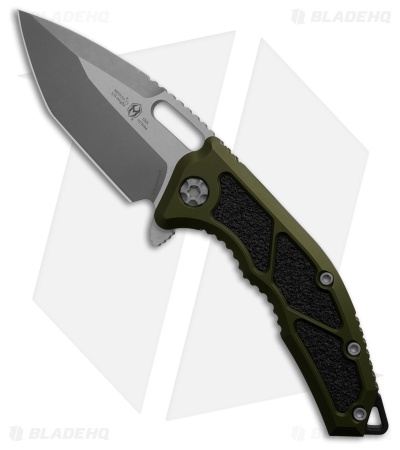 Heretic Knives Medusa Manual Frame Lock Knife Green Aluminum (3.4" Battleworn)