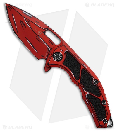 Heretic Knives Medusa Manual Frame Lock Knife Red Cell-Shaded Ti (3