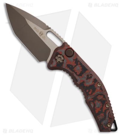 Heretic Knives Medusa Tanto Auto Knife Blood Red CamoCarbon (3.2" Bronze) *DISC*