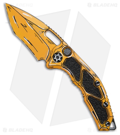 Heretic Knives Medusa Auto Recurve Knife Yellow Cell-Shaded Ti (3" Cerakote)