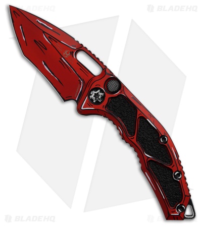 Heretic Knives Medusa Automatic Recurve Knife Red Cell-Shaded Ti (3" Cerakote)
