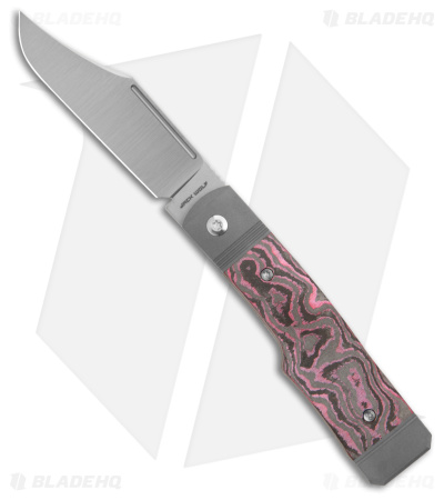 Jack Wolf Knives Gunslinger Jack Frame Lock Knife Pink CamoCarbon (3.2" Satin)