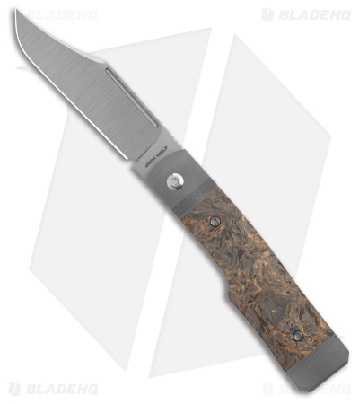 Jack Wolf Knives Gunslinger Jack Bolster Lock Knife Gold Fat Carbon (3.2" Satin)