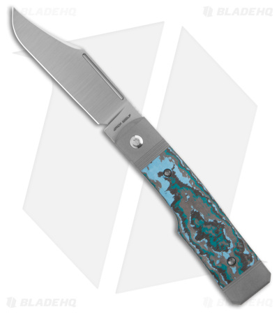 Jack Wolf Knives Gunslinger Bolster Knife Arctic Storm Fat Carbon (3.2" Satin)