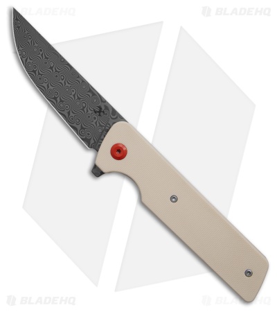Kansept Knives Anomaly Frame Lock Knife Ivory G-10 (3.1" Damascus) K2038A5