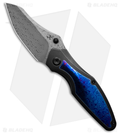 Kansept Knives Baba Yaga Frame Lock Knife Black SW Ti + Timascus (3.1" Damascus)