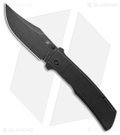 Kansept Knives Bison Frame Lock Knife Frag Pattern Black SW Ti (4.25" Black SW)