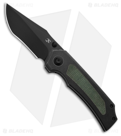 Kansept Knives Fermi Liner Lock Knife Black SW Ti /Green Micarta (3.1" Black SW)