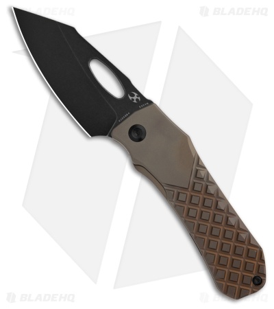 Kansept Knives Loki Frame Lock Knife Frag Bronze Titanium (3" Black Stonewash)