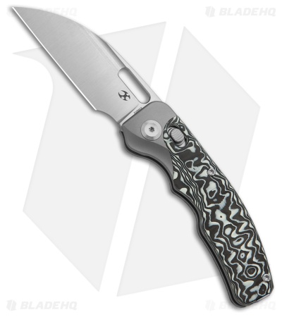 Kansept Knives Vivid Crossbar Lock Knife SW Ti + Black/White CF (3" Satin)