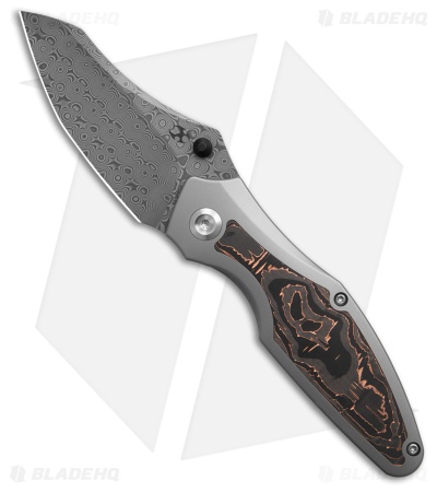 Kansept Knives Baba Yaga Frame Lock Knife BB Ti + Copper CF (3.1" Damascus)