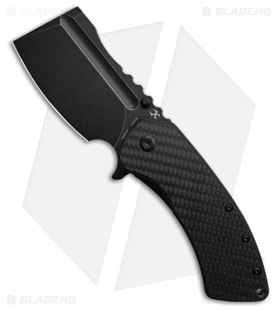 Kansept Knives XL Korvid Liner Lock Knife CF + Black G-10 (3.6" Black SW)