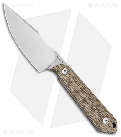 Kizer Mini Harpoon Fixed Blade Knife Brown Micarta (3" Satin) 1040S7