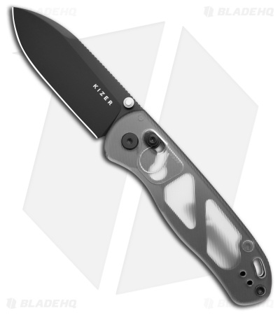 Kizer Azo Drop Bear Clutch Lock Knife Black Acrylic (3" Black) V3619A9